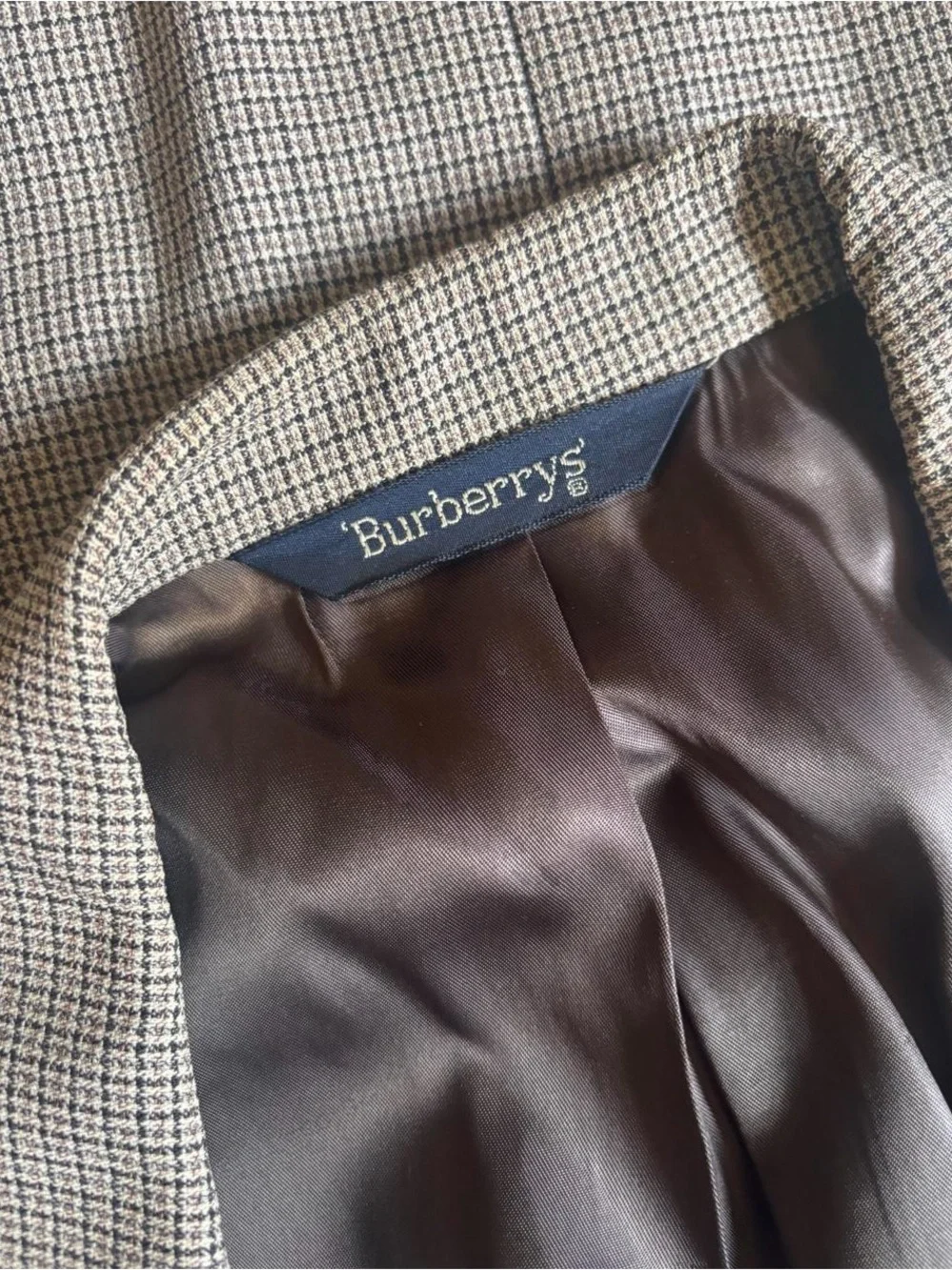 VTG 90s Burberry Wool Plaid Blazer Saks Fifth Avenue